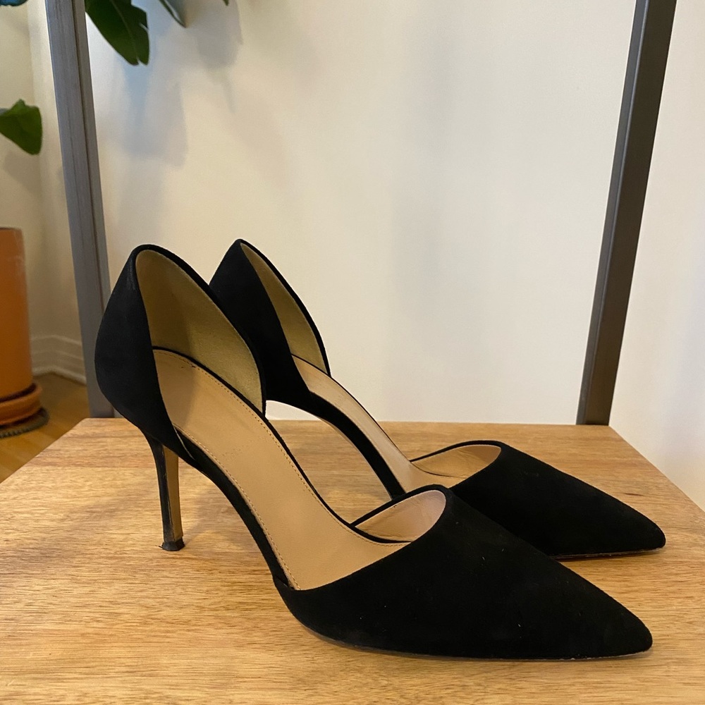J. Crew Black Suede D’Orsay Pumps Size 6.5